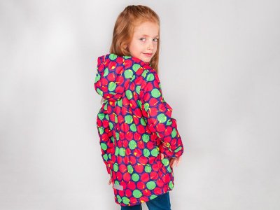 Куртка Libellule для девочки на флисе Вишни 1-00198894_1