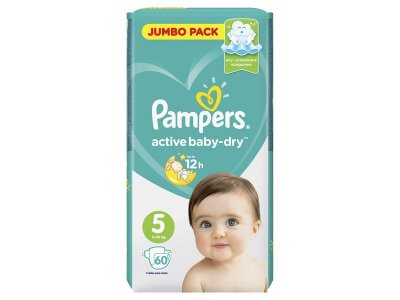 Подгузники Pampers Active Baby-Dry 11–16 кг, размер 5, 60 шт. 1-00204222_2