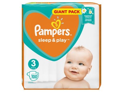 Подгузники Pampers Sleep & Play 6-10 кг, 3 размер, 100 шт. 1-00204231_2