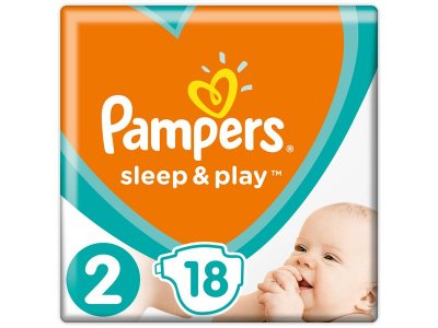Подгузники Pampers Sleep & Play 4-8 кг, 2 размер, 18 шт. 1-00204233_1