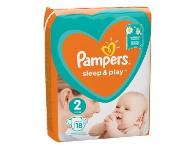 Подгузники Pampers Sleep & Play 4-8 кг, 2 размер, 18 шт. 1-00204233_3