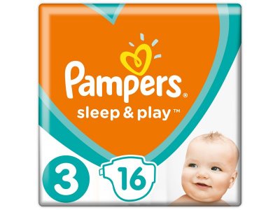 Подгузники Pampers Sleep & Play 6-10 кг, 3 размер, 16 шт. 1-00204234_1