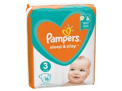 Подгузники Pampers Sleep & Play 6-10 кг, 3 размер, 16 шт. 1-00204234_3