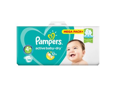 УЦЕНКА! Подгузники Pampers Active Baby-Dry 10–15 кг, размер 4+, 120 шт. 1-00204445_4