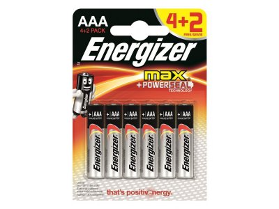 Батарейки алкалиновые Energizer MAX AAА 4+2 шт. 1-00205717_1