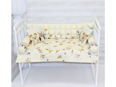 Комплект Lili Dreams для застилания кроватки, Совушки:покрывало, валики, подушки 1-00206268_1