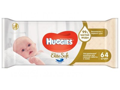 Салфетки влажные Huggies Elite Soft, 64 шт. 1-00007187_1