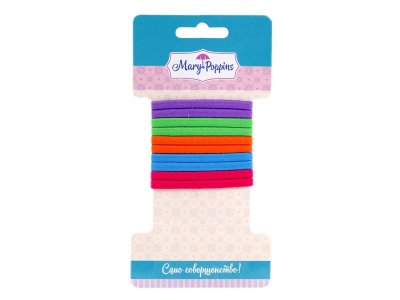 Резинки для волос Mary Poppins, средние, плоские 10 шт. 1-00206515_1