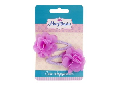 Заколки клик-клак Mary Poppins, Весенний цветок, текстиль 2 шт. 1-00206518_1