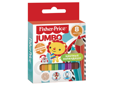 Карандаши Mattel Fisher Price Mini Jumbo, цветные, 8 цветов 1-00207204_1