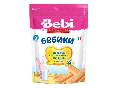 Печенье Bebi Premium Бебики 6 злаков детское растворимое, 115 г 1-00207476_1