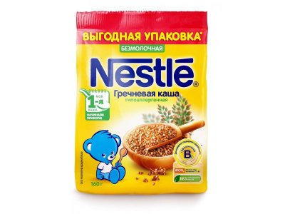 Каша Nestle, безмолочная гречневая, мягкая упаковка, 160 г 1-00117351_1