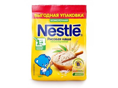 Каша Nestle, безмолочная рисовая, мягкая упаковка, 160 г 1-00117352_1