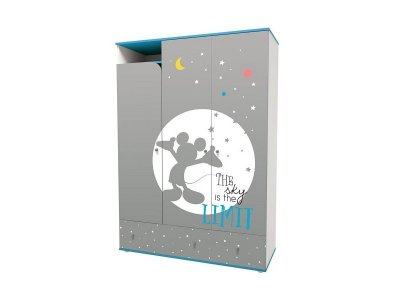 Шкаф трехсекционный Polini kids Disney baby Микки Маус с ящиками 1-00208936_1