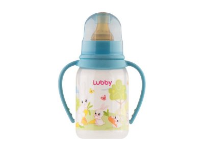 Бутылочка Lubby с соской, Веселые животные, 125 мл 1-00116828_1
