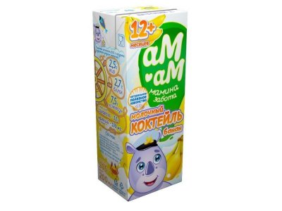 Коктейль Ам-АМ молочный Банан 2,5%, 200 мл 1-00211080_1