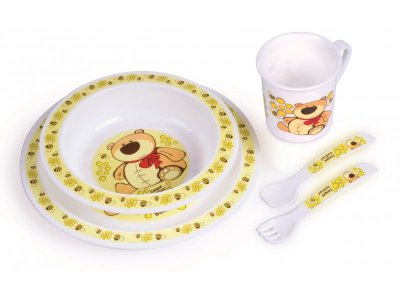 Набор Canpol обеденный пластиковый (2 тарелки, кружка, ложечка, вилка) 1-00211900_1