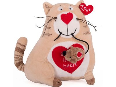 Мягкая игрушка Gulliver, Кот и мышь Любовь с первого взгляда, 20 см 1-00215316_1
