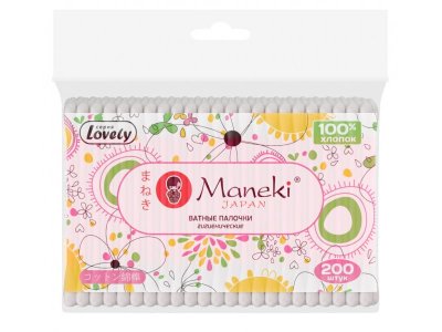 Палочки ватные Maneki в zip-пакете, 200 шт. 1-00216562_1