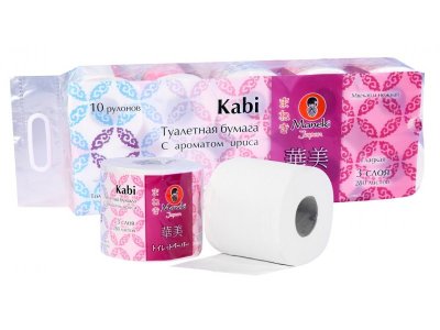 Бумага туалетная Maneki с ароматом Ириса, 3 слоя 280 листов, 10 рулонов 1-00216566_1