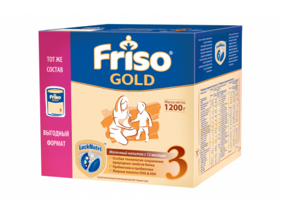 Смесь Friso Gold 3 LockNutri, с 12 мес. 1200 г пачка 1-00216687_1