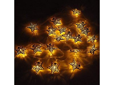 Гирлянда Новогодняя сказка, Звездочки 20 LED, 1 режим, прозрачный провод, металл, 4,9м 1-00216933_3