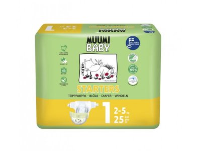 Подгузники Muumi Baby Newborn 1, 2-5 кг, 25 шт. 1-00219166_1
