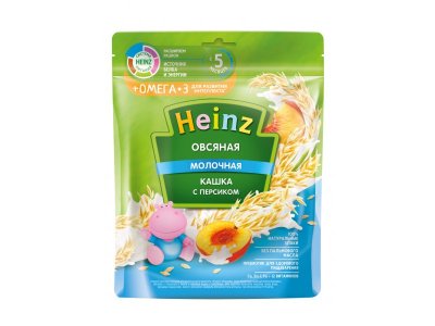 Каша Heinz, молочная Овсяная с персиком 200 г, пауч 1-00222665_1