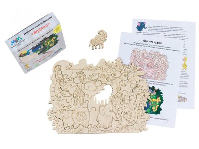 Игрушка из дерева МУМ, Мозаика-раскраска Африка 1-00223450_1