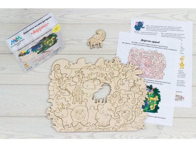 Игрушка из дерева МУМ, Мозаика-раскраска Африка 1-00223450_4