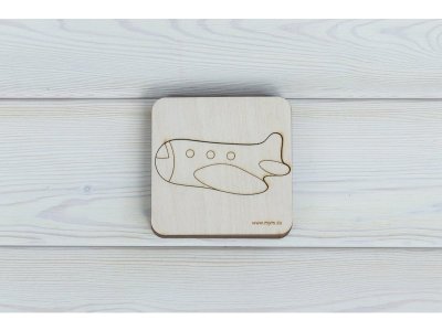 Игрушка из дерева МУМ, Головоломка-вкладыш Самолет 1-00223462_2