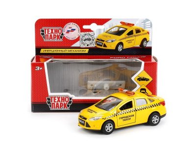 Игрушка Технопарк, Машина металлическая инерционная Ford Focus Такси, 12 см 1-00223909_1