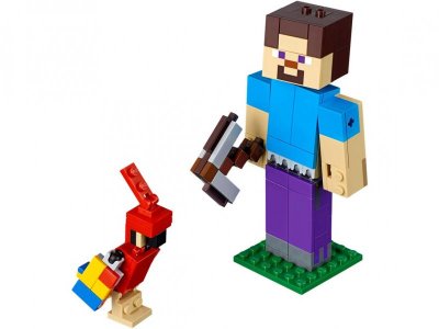 Конструктор Lego Minecraft, Большие фигурки: Стив с попугаем 1-00224123_1