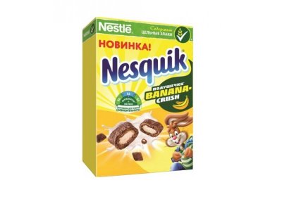 Подушечки Nestle Nesquik злаковые с начинкой со вкусом банана 220 г 1-00224452_1