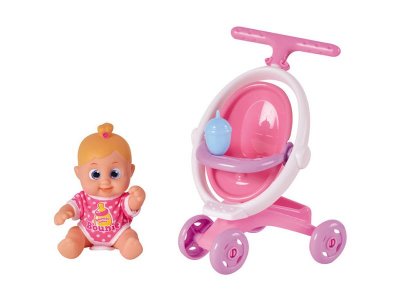 Игрушка интерактивная Bouncin' Babies, Кукла Бони с коляской 16 см 1-00226619_1