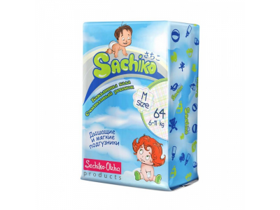 Подгузники Sachiko размер М, 6-11 кг 64 шт. 1-00226632_1