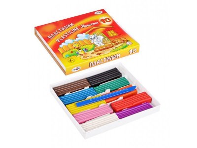 Пластилин Гамма Мультики, 10 цветов, со стеком, 200 г 1-00227443_1
