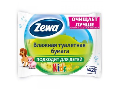Бумага туалетная Zewa Kids, влажная, 42 шт. 1-00089808_1