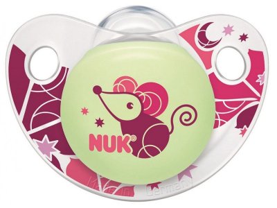 Соска-пустышка Nuk Trendline Night&Day силиконовая ортодонтическая Мышка, р. 1 1-00229339_1
