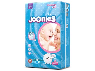Подгузники-трусики Joonies Premium Soft размер M, 6-11 кг, 48 шт. 1-00229601_1