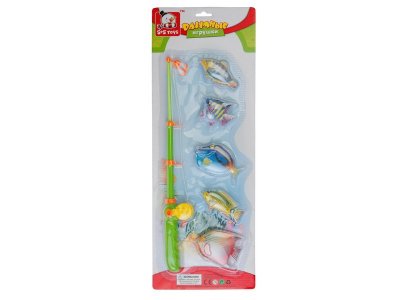 Игра S+S Toys, Магнитная рыбалка в комплекте с зеленой удочкой и пятью рыбками 1-00228858_3