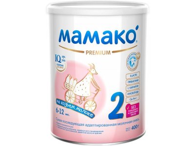 Смесь Мамако 2 Premium адаптированная на основе козьего молока 400 г 1-00230264_1