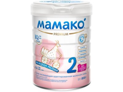 Смесь Мамако 2 Premium адаптированная на основе козьего молока 800 г 1-00230265_1