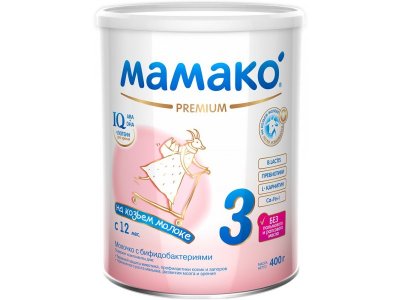 Молочко Мамако 3 Premium с бифидобактериями на основе козьего молока 400 г 1-00230266_1