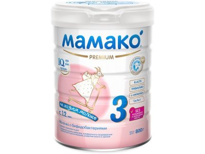 Молочко Мамако 3 Premium с бифидобактериями на основе козьего молока 800 г 1-00230267_1