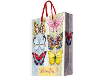 Пакет бумажный Феникс для сувенирной продукции, Тропические бабочки с ламинацией 1-00232614_1
