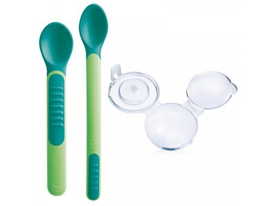 Ложки MAM Feeding Spoons&Cover для кормления с защитным футляром, 2 шт. 1-00232399_1
