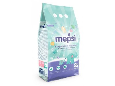 Порошок стиральный Mepsi для детского белья на основе мыла, гипоаллергенный, 2400 г 1-00232676_1