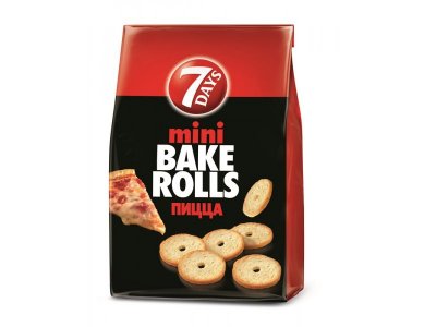 Мини сухарики 7Days Bake Rolls с приправой пицца 80 г 1-00233969_1