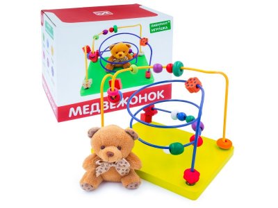 Игрушка из дерева Нескучные игры, Лабиринт с игрушкой Мишка 1-00234338_1